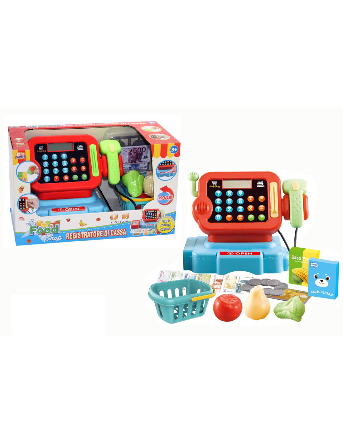 Kidz Corner - Registratore di cassa digitale con calcolatrice e accessori
