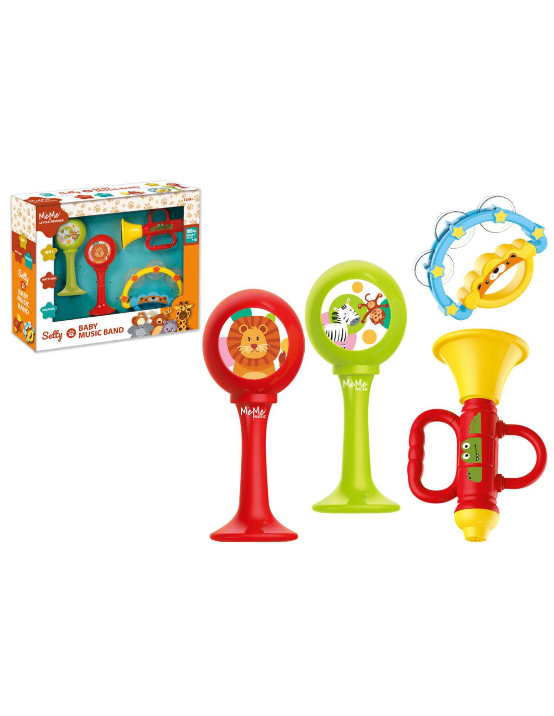 MeMe Little Friends - Setty Baby Music Band, set 4 strumenti musicali 12m+
