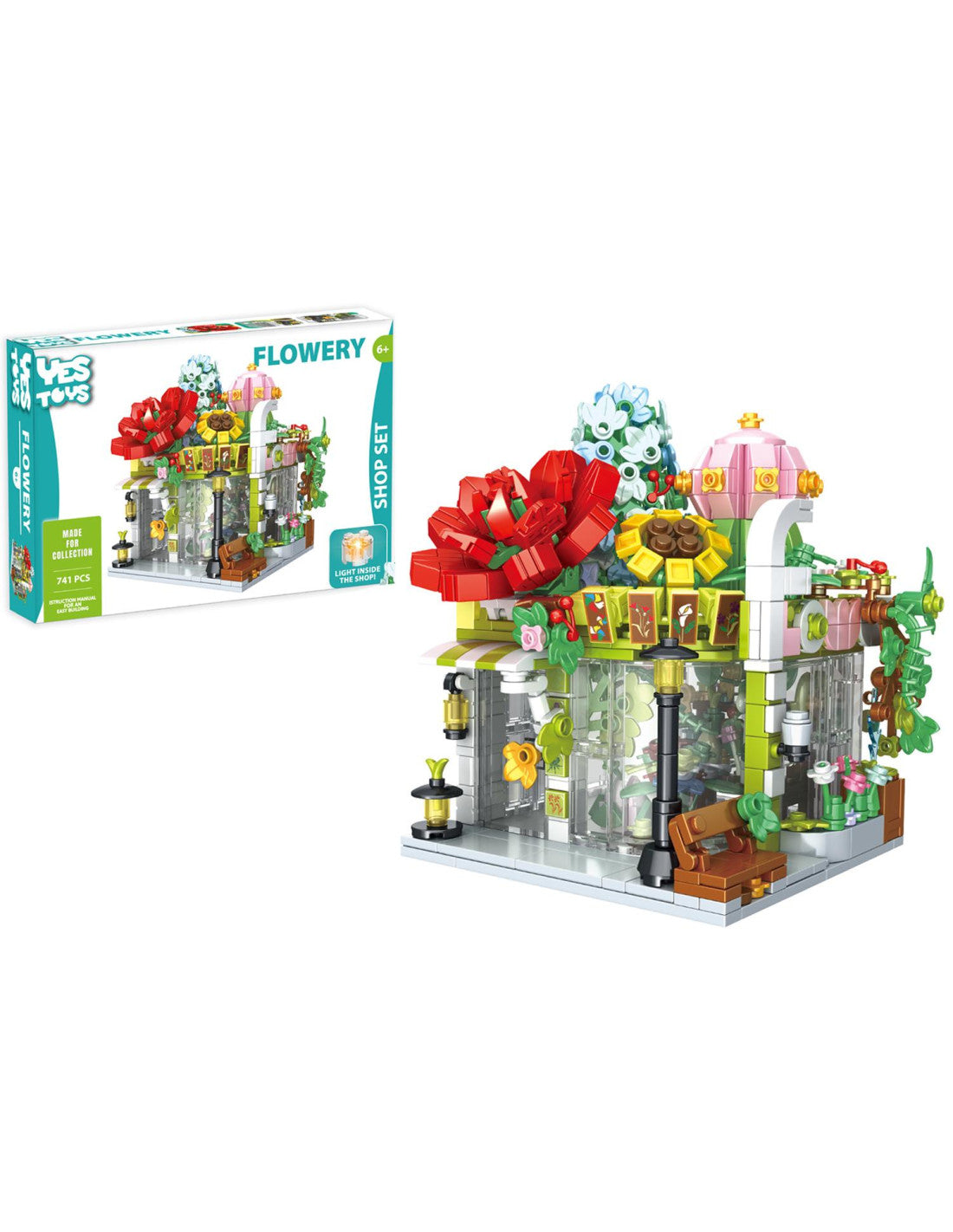 Yes Toys - Flowery negozio di fiori con luci, set costruzioni 741 pezzi