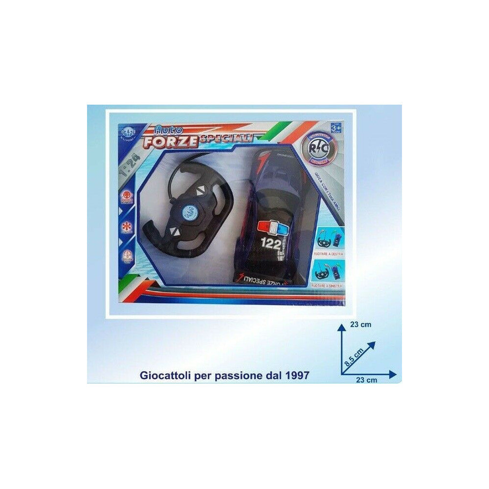 Gioco Auto Forze Speciali con Radiocomando - scala 1:24, sensore di movimento, regolazione ruote - 3+