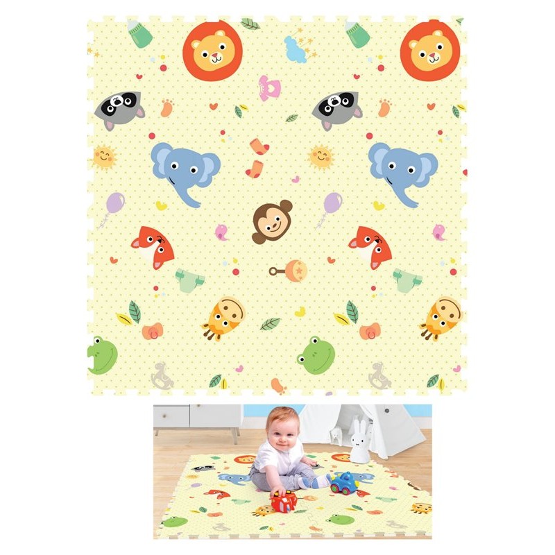 Unta Toys - Tappeto Puzzle Multicolor/Festa Animali - 60x60cm 4pz