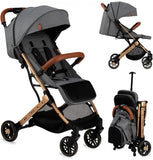 Momi Passeggino Estelle Leggero per bambini da 6 mesi fino a 15 kg - pieghevole da viaggio, cinture a 5 punti, schienale reclinabile, cappottina estensibile, ruote EVA, posizione verticale da chiuso