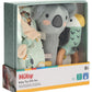 Nuby Set Regalo per bambini - Morbidissimo piumino, Koala che squittisce, Sonaglio in legno per uccellini, Scatola dei ricordi 0m+