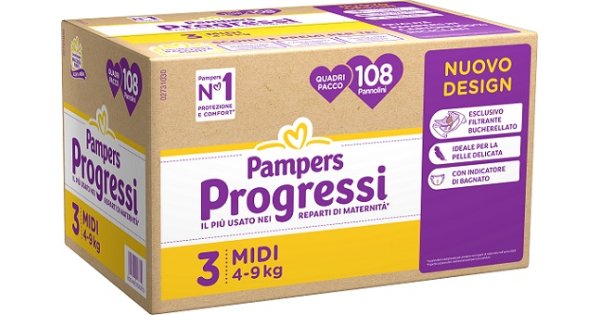 Pampers Pannolini Progressi Quadripack