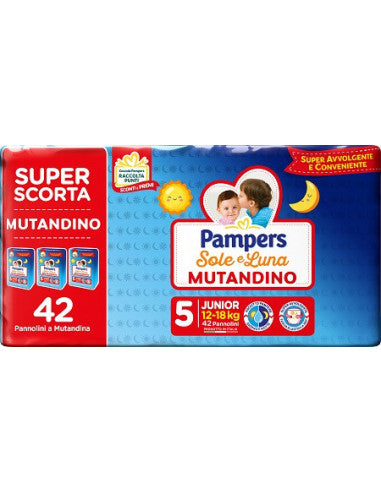 Pampers Sole e Luna Pannolini Mutandino Pacco Scorta