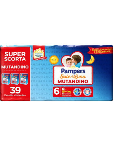 Pampers Sole e Luna Pannolini Mutandino Pacco Scorta