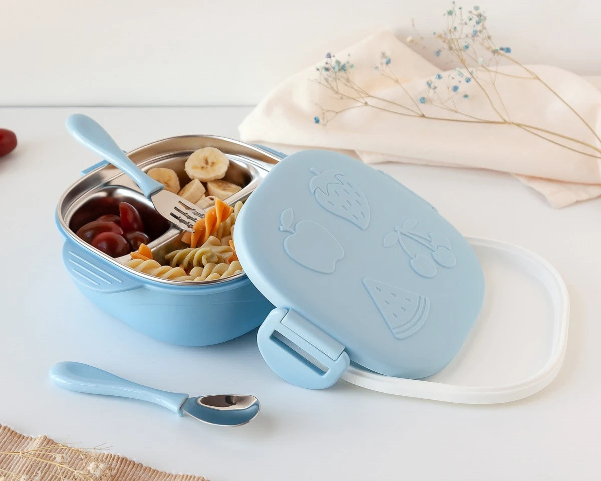 Kiokids Contenitore per pranzo con posatine 6+m