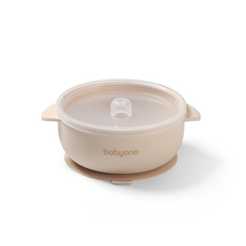 Babyono Piattino in Silicone con ventosa e coperchio