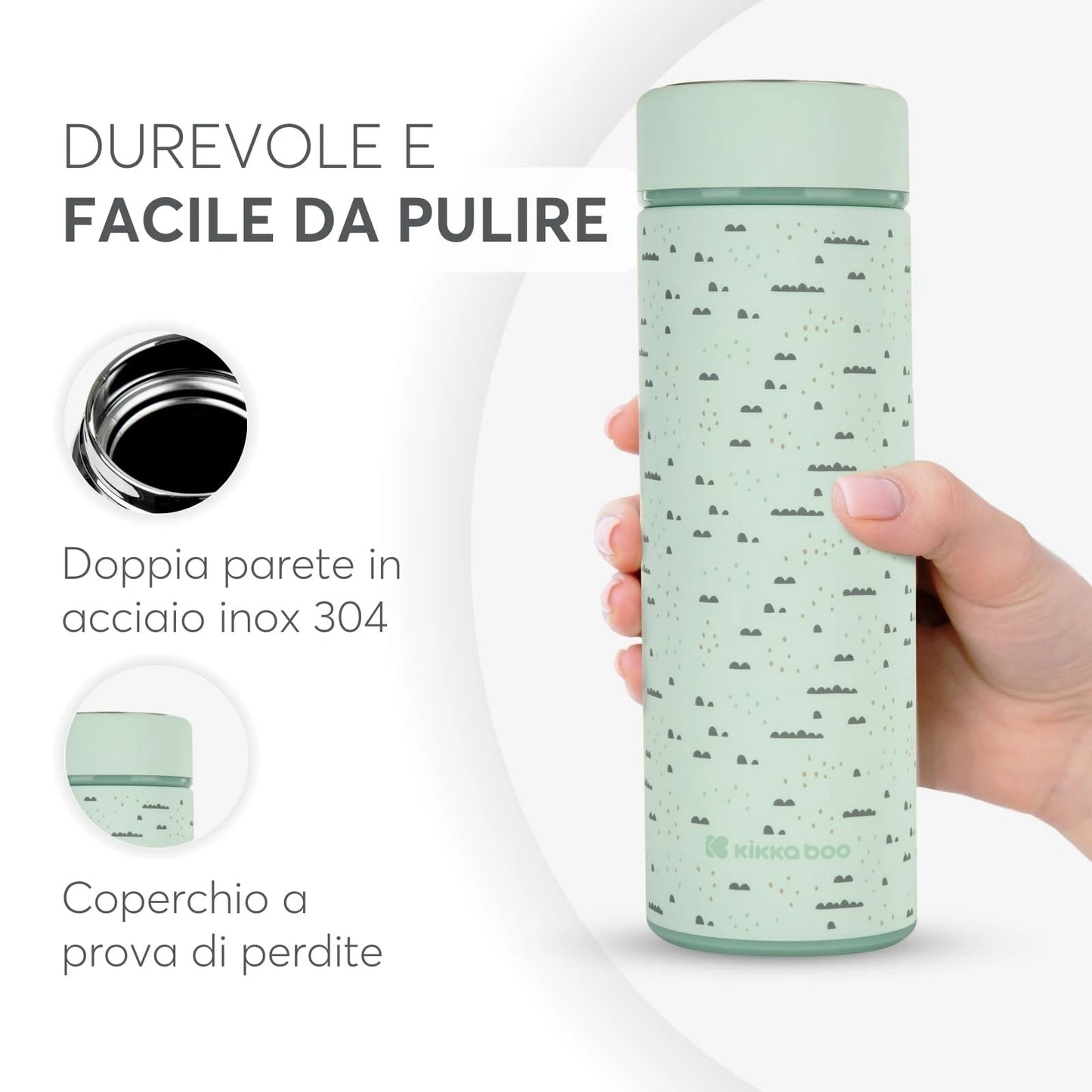 Kikkaboo Savanna Thermos Pappa Neonati 500ml In Acciaio Inossidabile