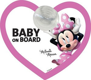 Disney Baby Segnale Auto con adesivo "Baby on board"  Mickey/Minnie - 21x26 cm