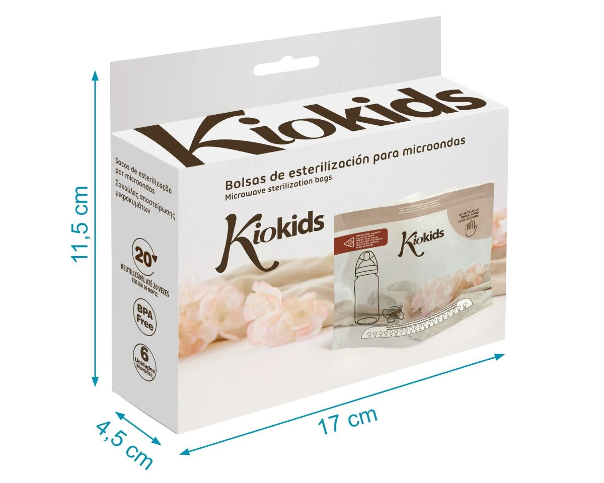 Kiokids Sacchetti per sterilizzazione in microonde 6 pz