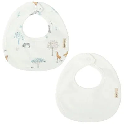 Bimbidreams Set di 2 bavaglini 19x19 190 Tanzania 536 01 Bianco