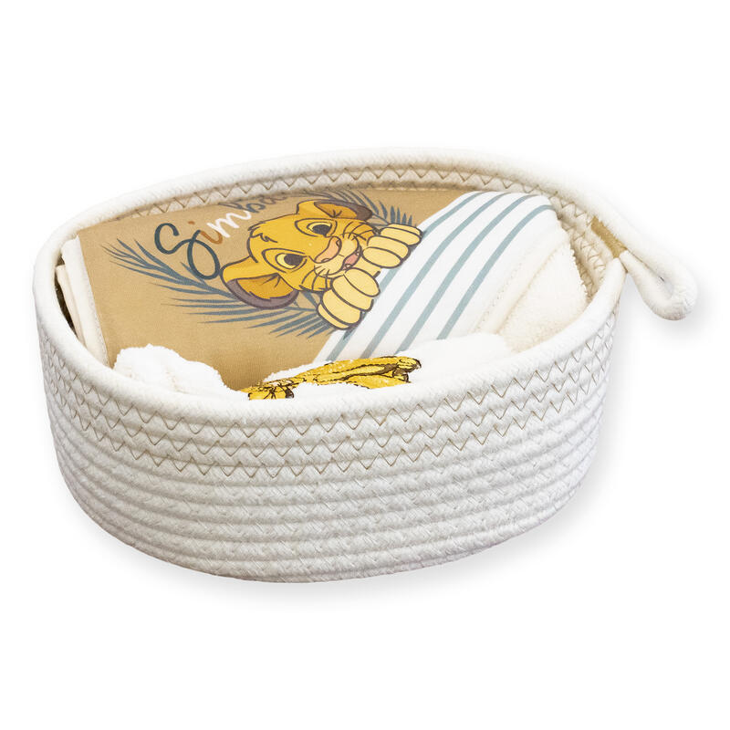 Disney Baby Cestino Re Leone con Accappatoio 75x75 cm e Manopola 24x14 cm in Idrospugna