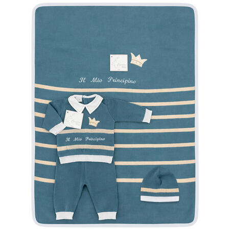 Cuoricino mio Set Neonato Completino Tg. 1 + Copertina + Cappellino Avion