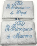 Nancy Baby - Idea Regalo Baby Set 2 Asciugamano Ricamati Mamma/papà Art. 1517