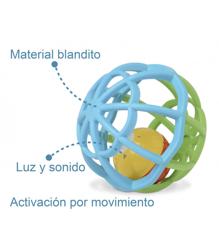 Kiokids Palla Sensoriale Sonaglino Luce e suono 9m+