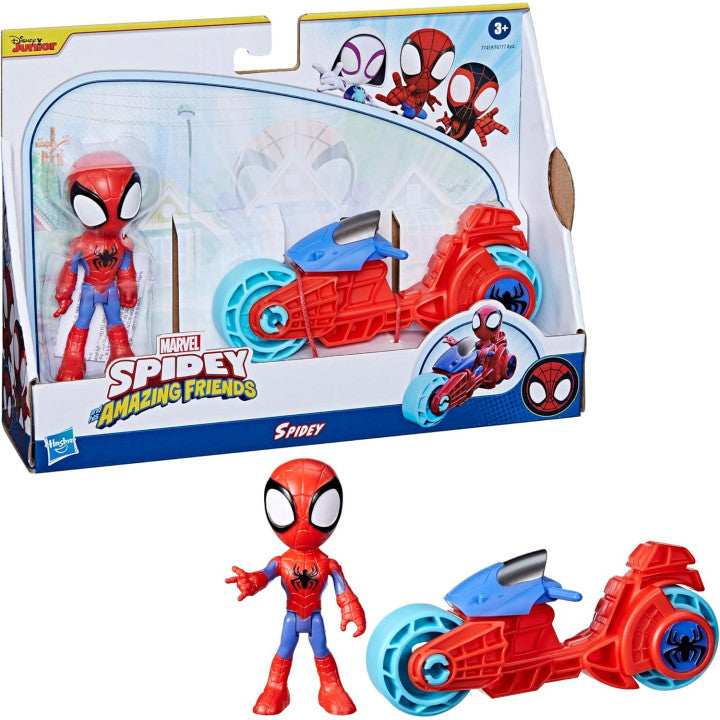 Hasbro Spidey con Motocicletta e Action Figure 10 cm