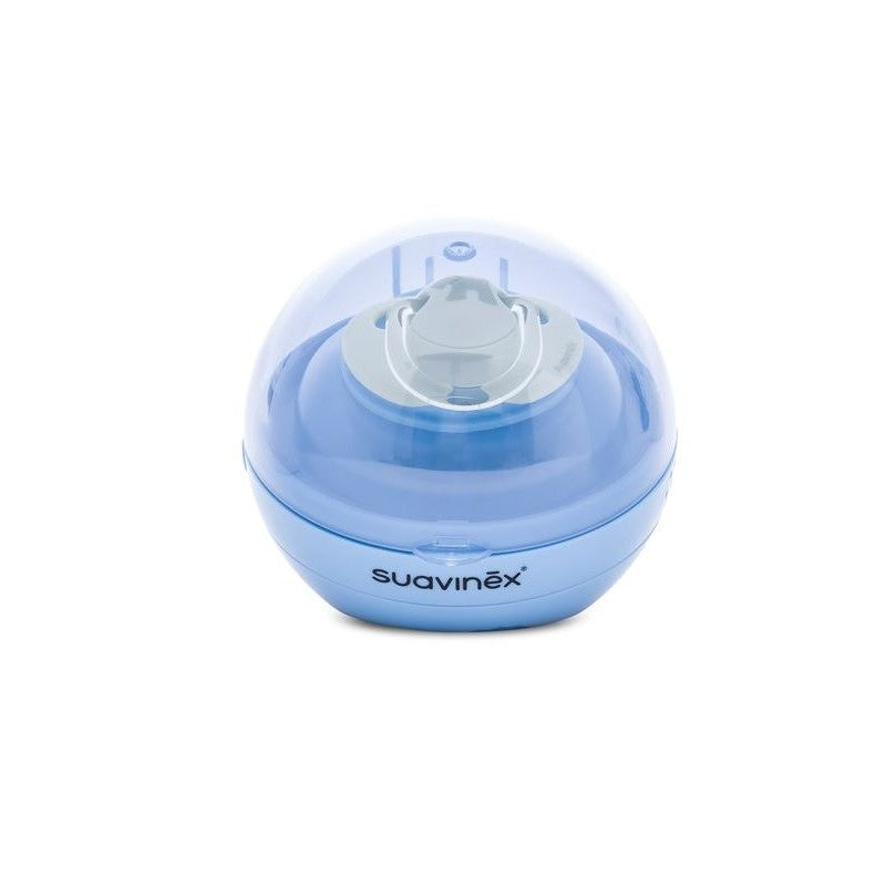 Suavinex DUCCIO - Sterilizzatore portatile per succhietti a luce UV, con USB o con batterie, Sterilizza in 3 minuti, Uccide il 99% dei germi, Bianco