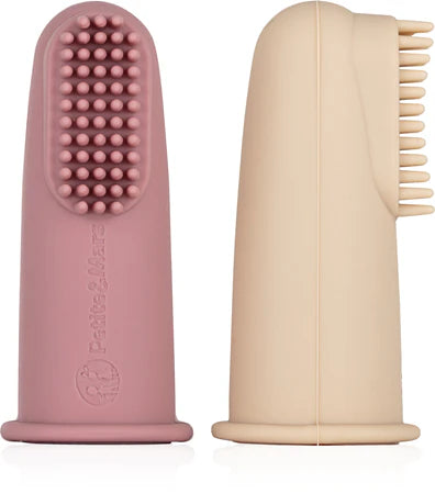 Petite&Mars Set 2 spazzolini per il cavo orale in silicone