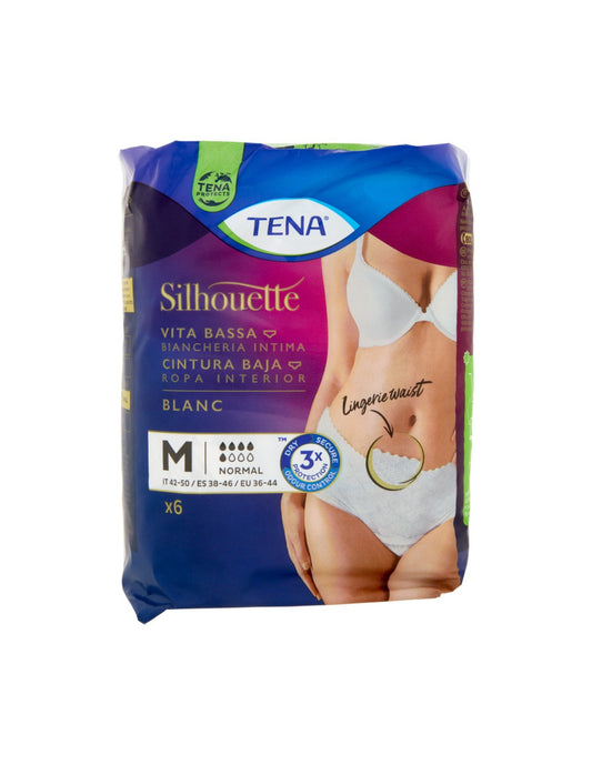 Tena Lady Silhouette Assorbenti a mutandina a vita bassa Bianco Taglia M 6 pz