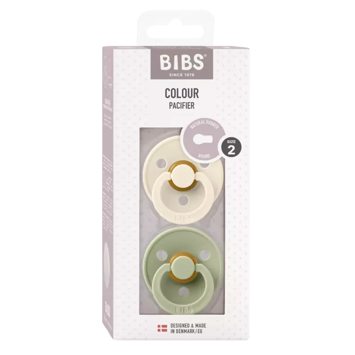 Bibs - Succhietti 2pz Colour Natural Rubber - Misura 2 (6m+) Tettarelle in caucciù