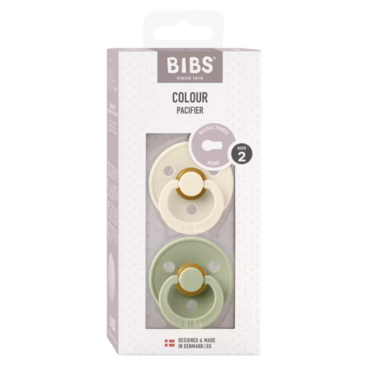 Bibs - Succhietti 2pz Colour Natural Rubber - Misura 2 (6m+) Tettarelle in caucciù